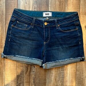 Paige Dark Wash Jean Shorts- Size 27